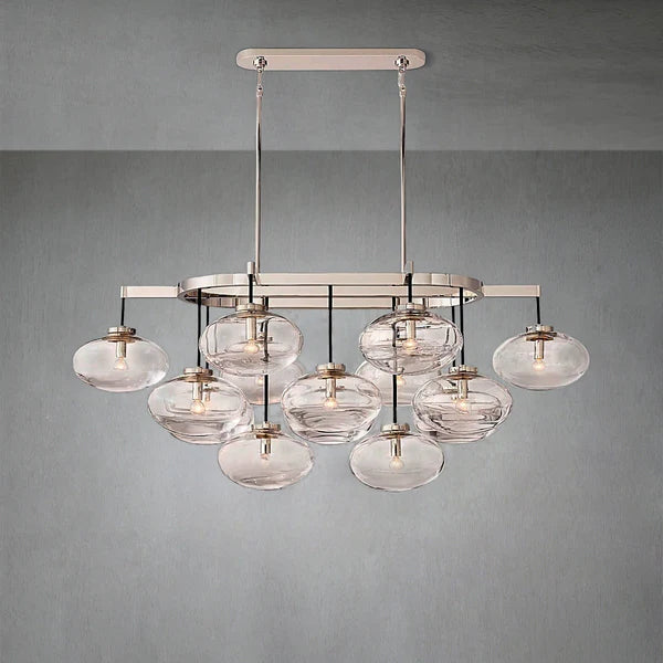 Cabrlet Clear Glass Linear Chandelier 54"