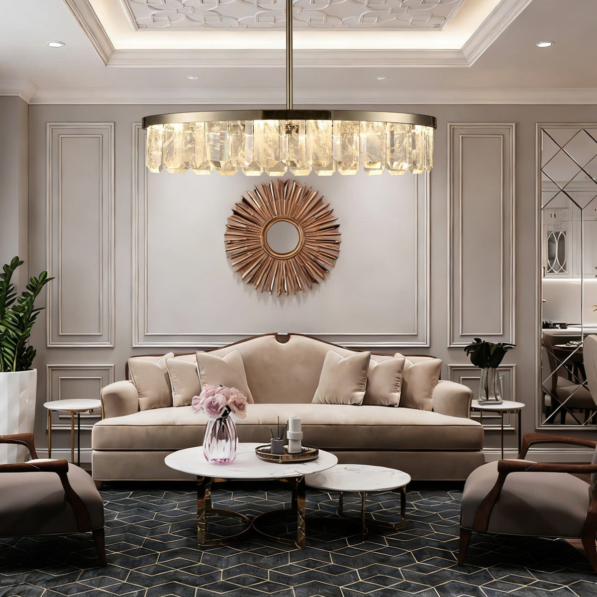 Selene Linear Crystal Chandelier