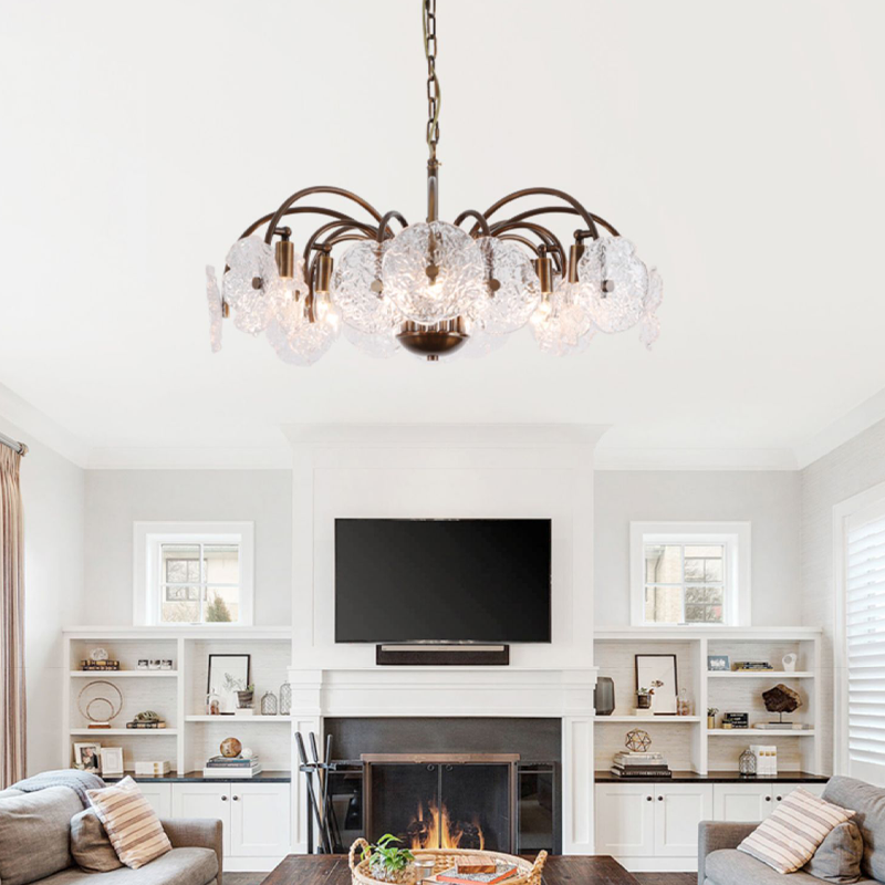 Lysan Vintage Glass Luxury Large Tiered Chandelier For Living Room