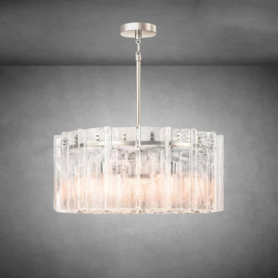 HA Lattice Clear Glass Round Chandelier 36'' 48''