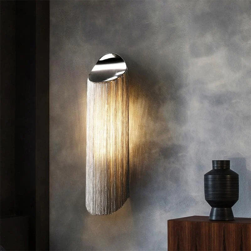 HA Alisa Plated Aluminum Tassel Long Wall Lamp