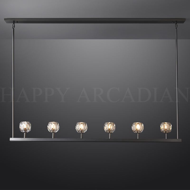 HA Bola De Modern Cristal Crystal Linear Chandelier 60"