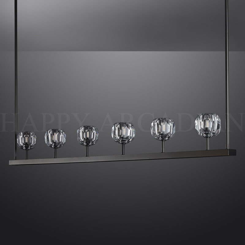 HA Bola De Modern Cristal Crystal Linear Chandelier 60"