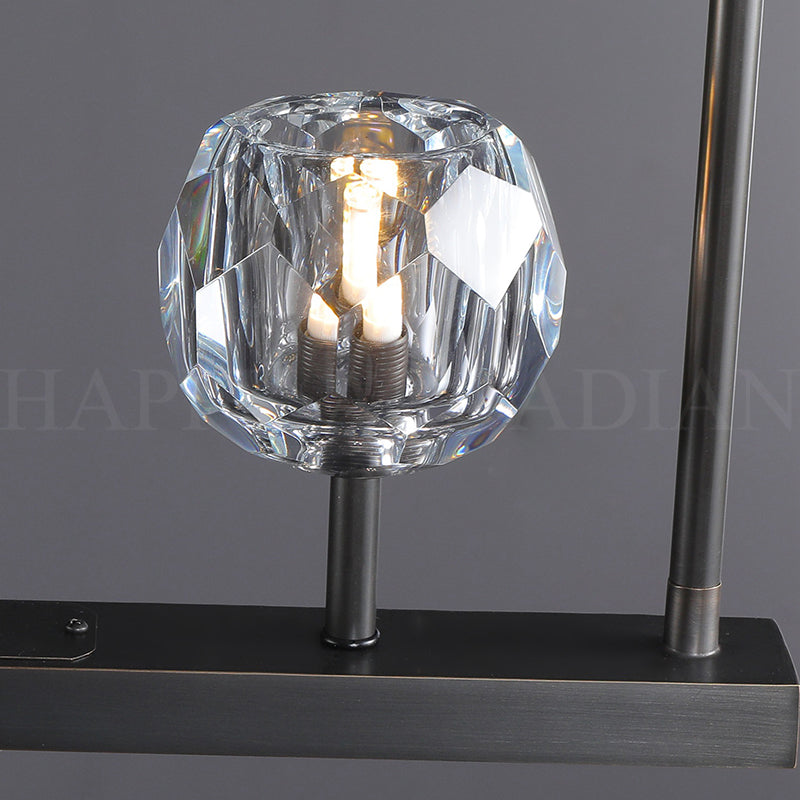 HA Bola De Modern Cristal Crystal Linear Chandelier 60"