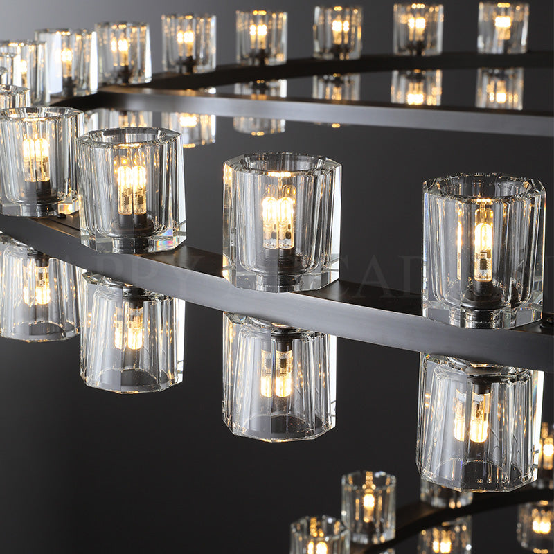 HA Harrison 2-Tier Round Chandelier customized 70''