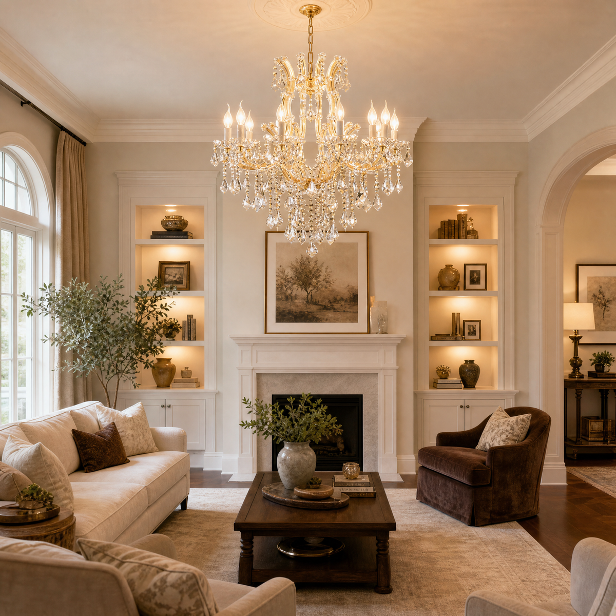 Crystal Chandelier in a duplex apartments