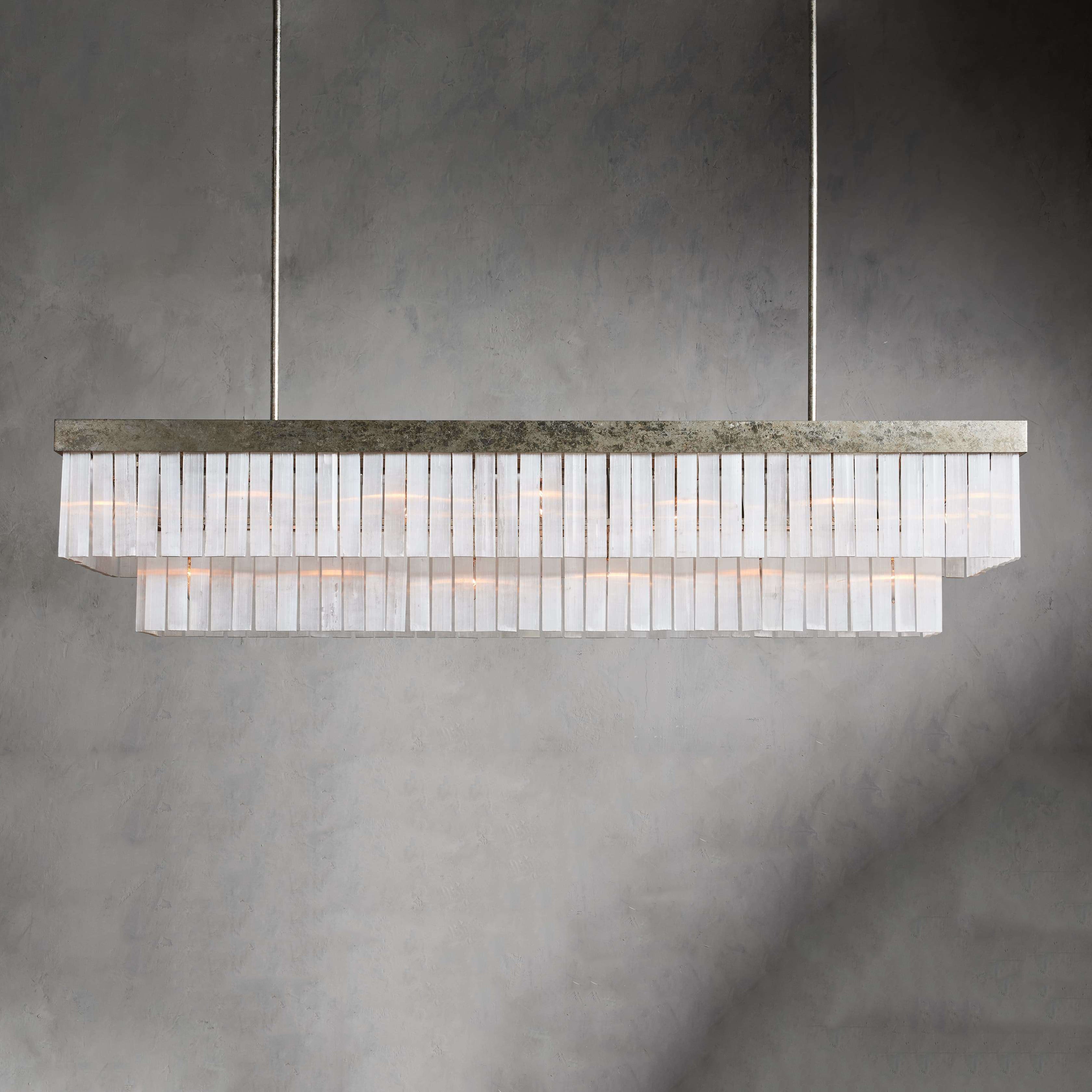 Cameron Luxury Selenite Linear Chandelier 49'' 59''