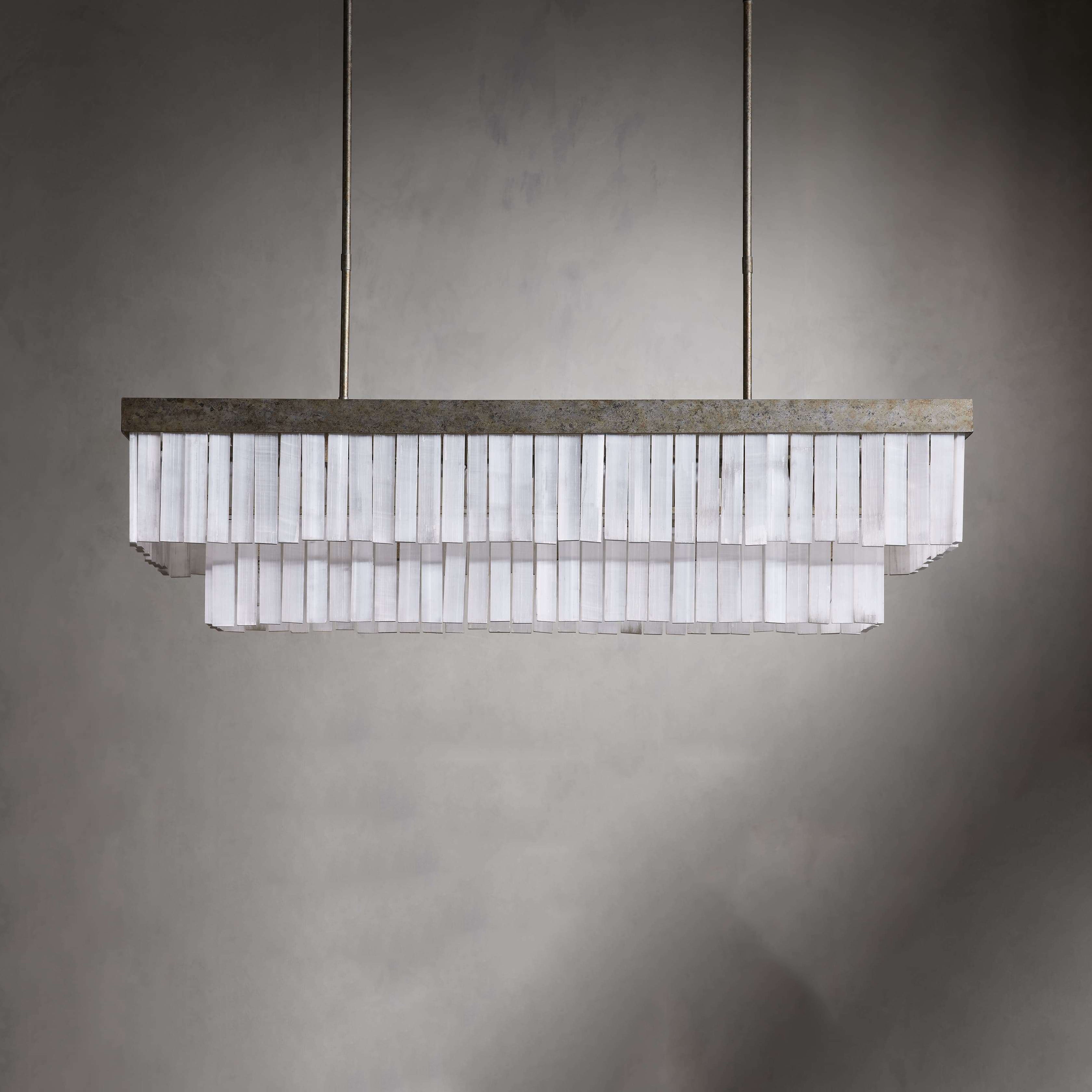 Cameron Luxury Selenite Linear Chandelier 49'' 59''