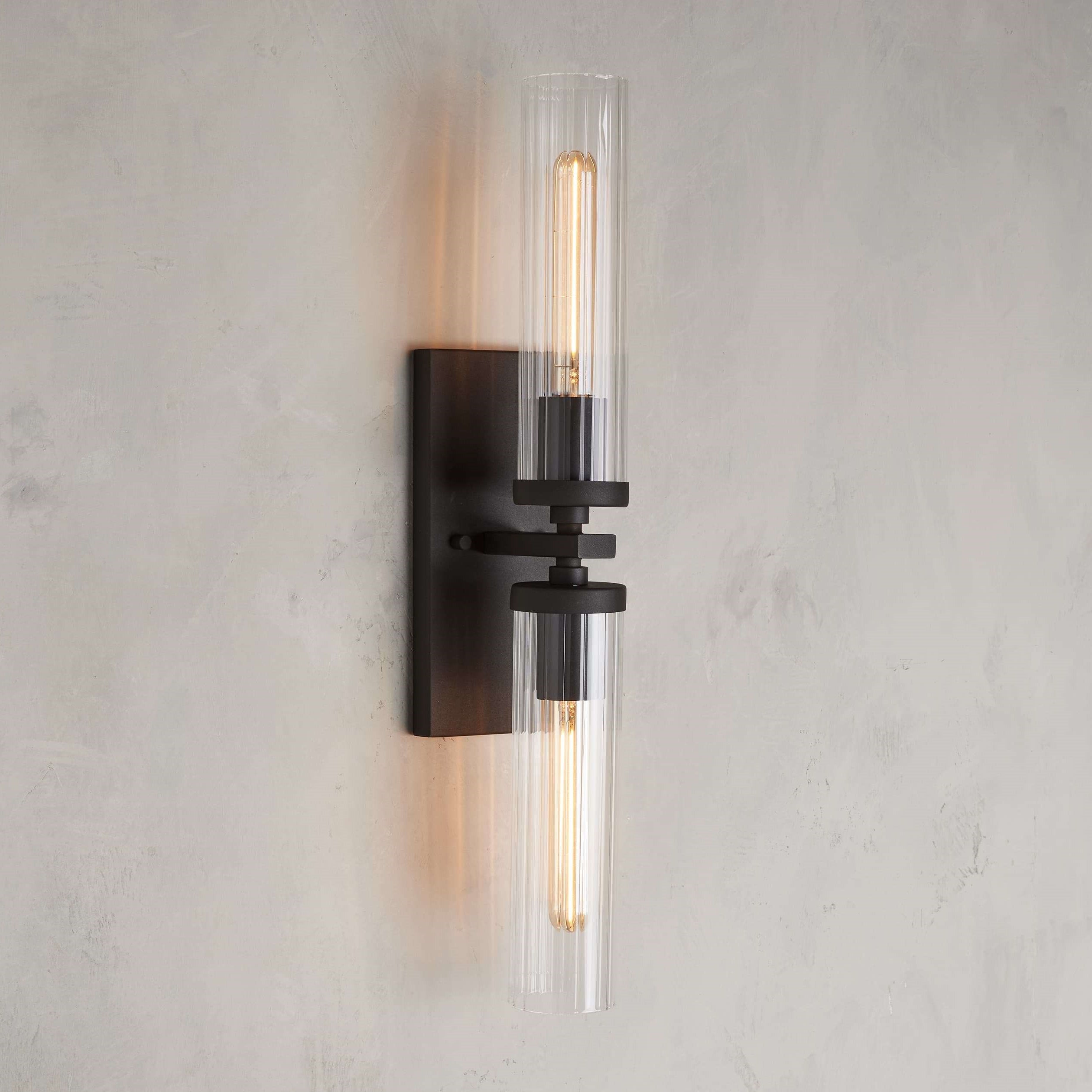 Andreas Glass Modern Wall Lamp 2 Light