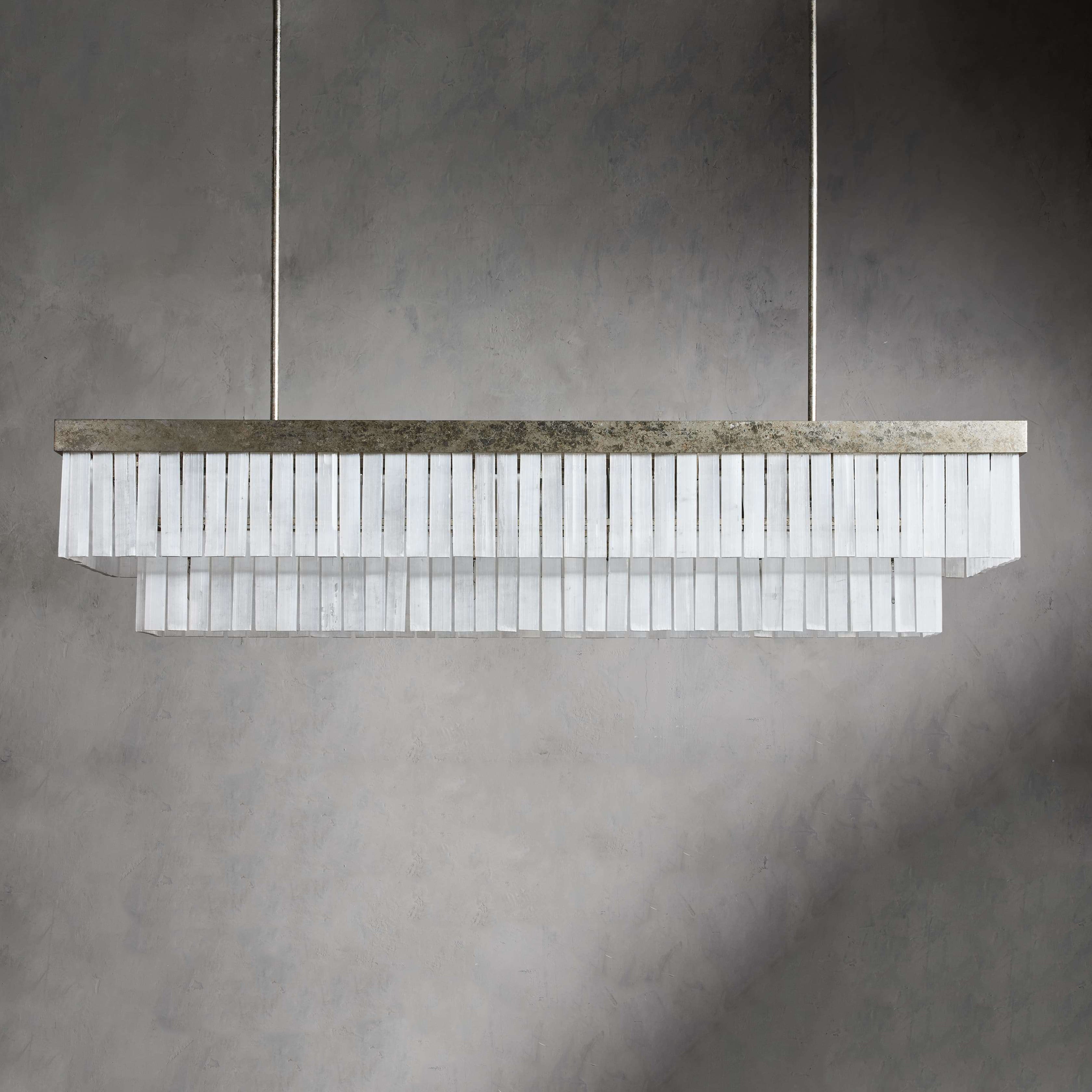 Cameron Luxury Selenite Linear Chandelier 49'' 59''