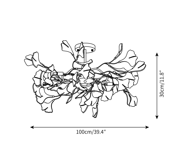 Modern Ceramic Gingko Chandelier for Living Room/Bedroom