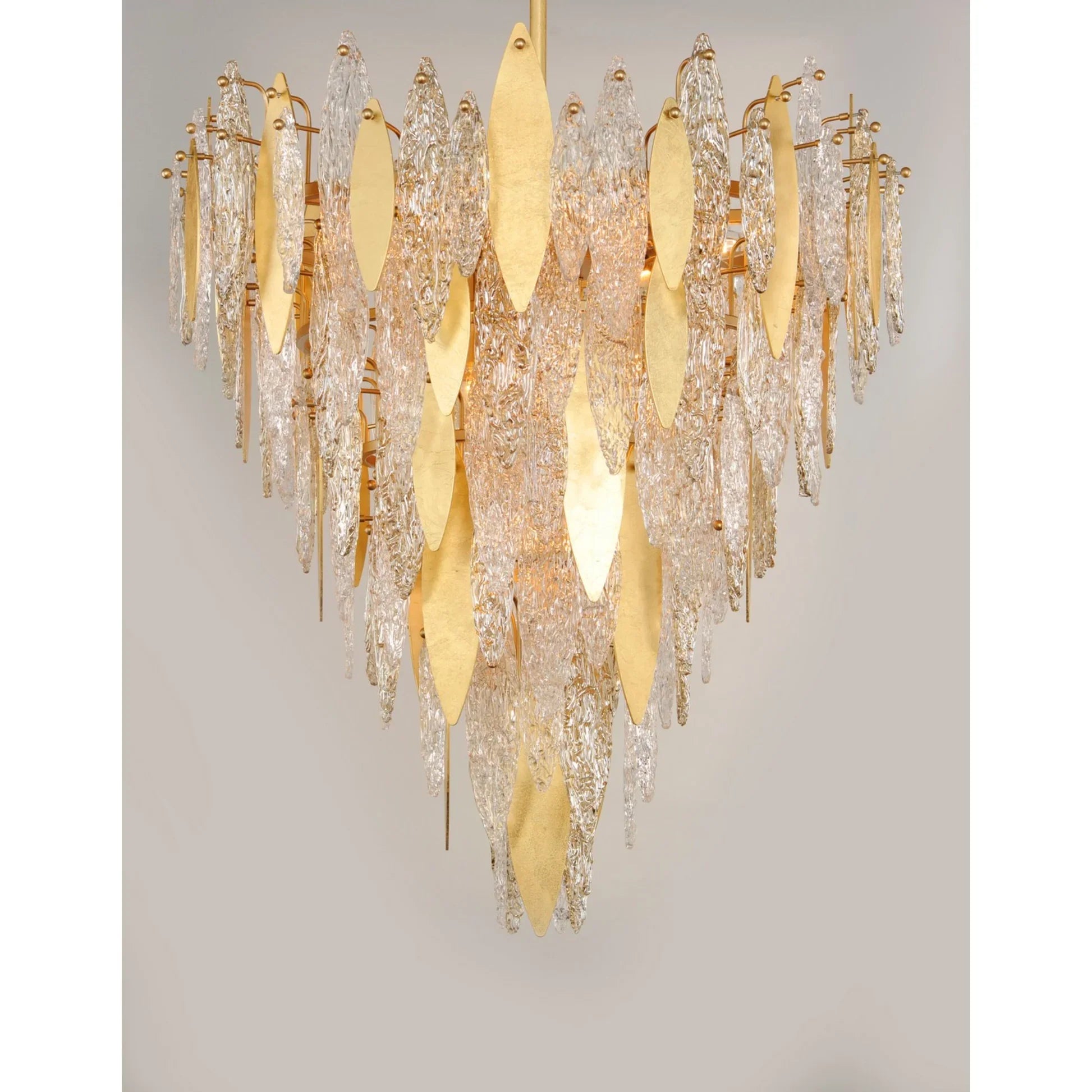 Majestic Gold Leaf Finish LED Chandelier - 12/21 Lights, 24‘’ 33‘’