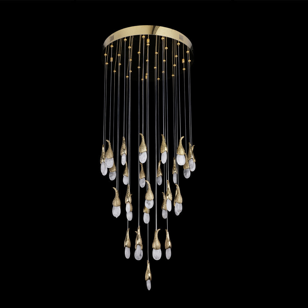 Kathleen Rock Crystal Short-eggplants Pendant Modern 32 Light LED Chandelier