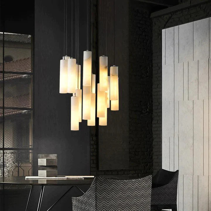 Violet Alabaster Modern Pendant Light For Foyer And Staircase Area
