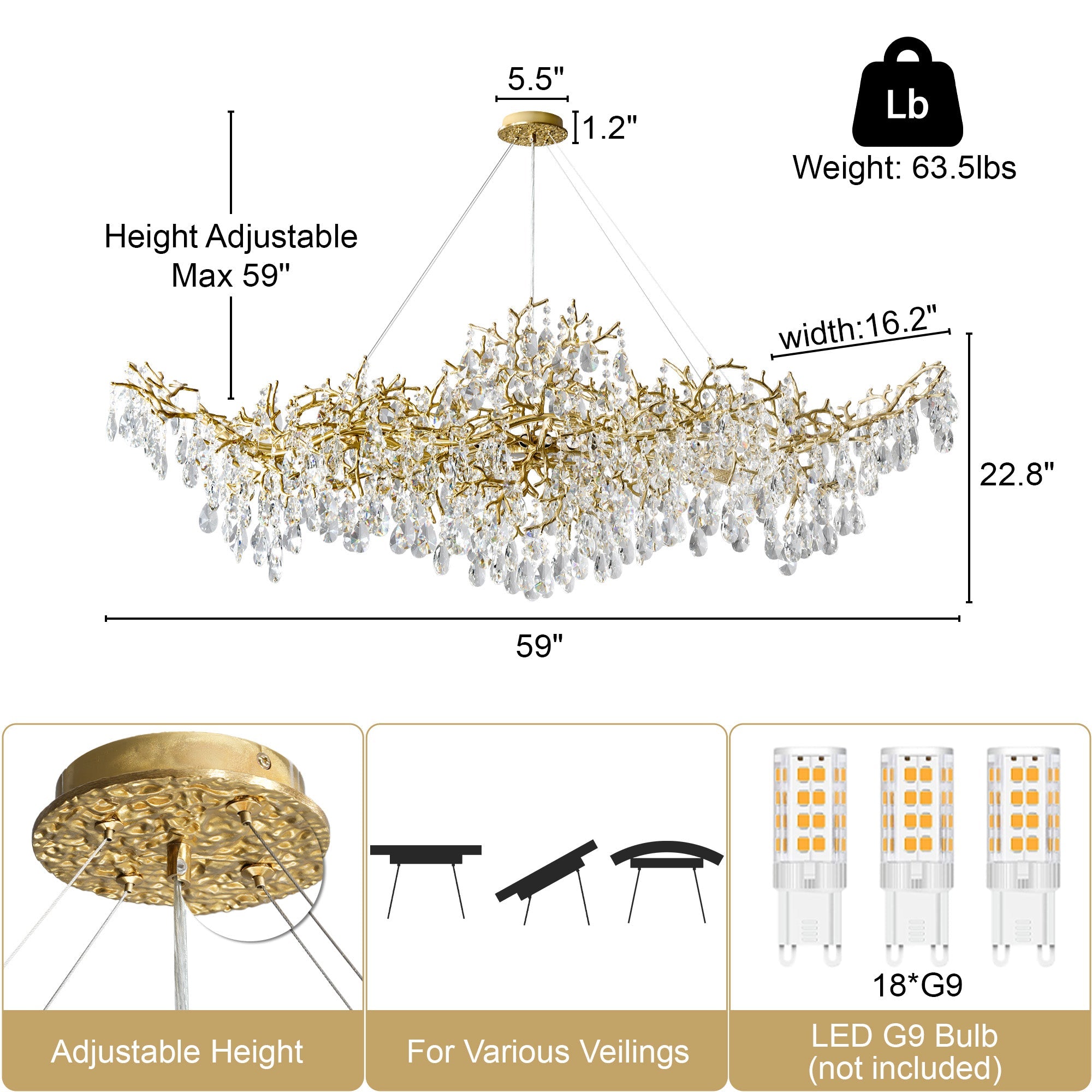 Modern Tree Crystal Chandelier