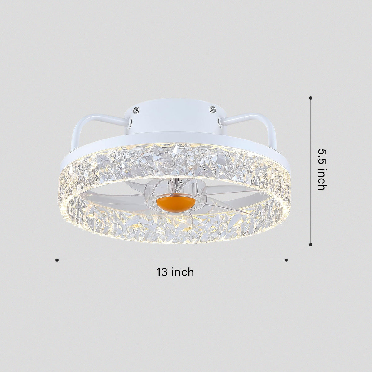 Low Profile Ceiling Fan Light with Remote 13"