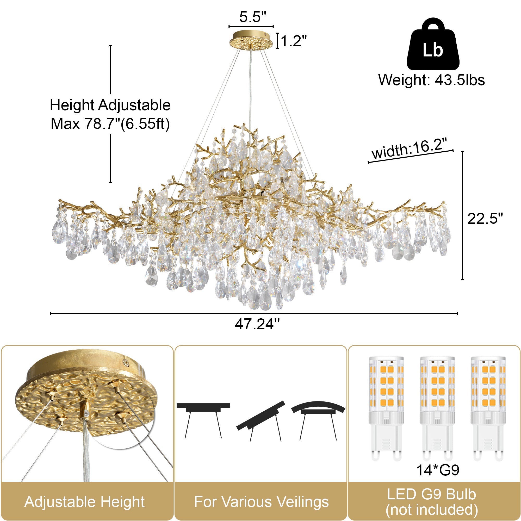 Modern Tree Crystal Chandelier