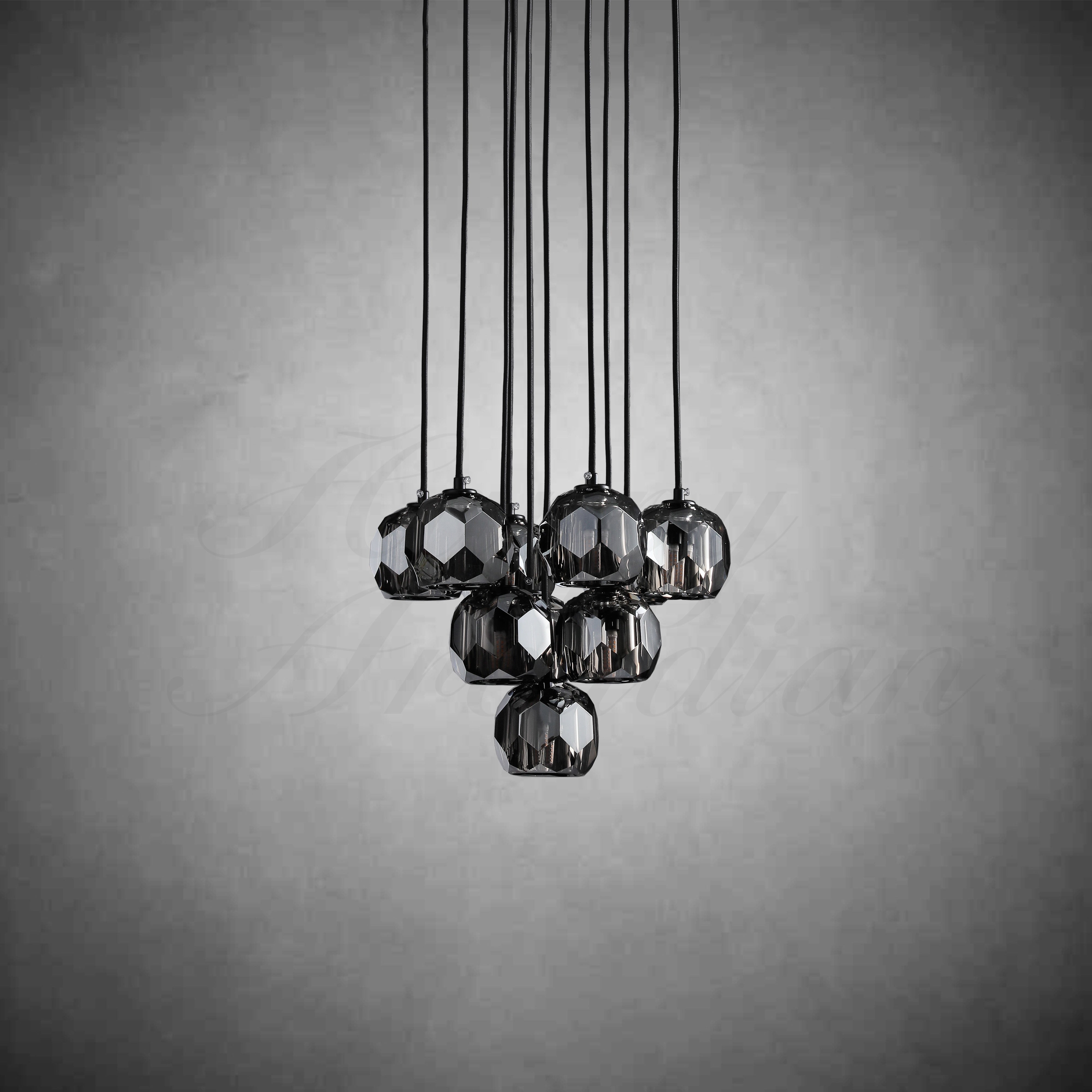 HA Bola De Crystal Round Cluster Chandelier 14" 19''