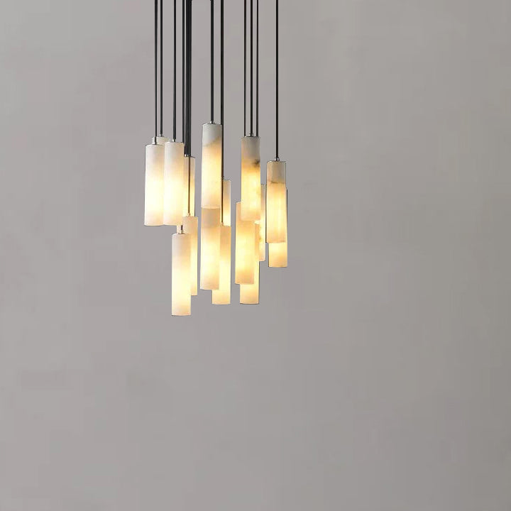 Violet Alabaster Modern Pendant Light For Foyer And Staircase Area