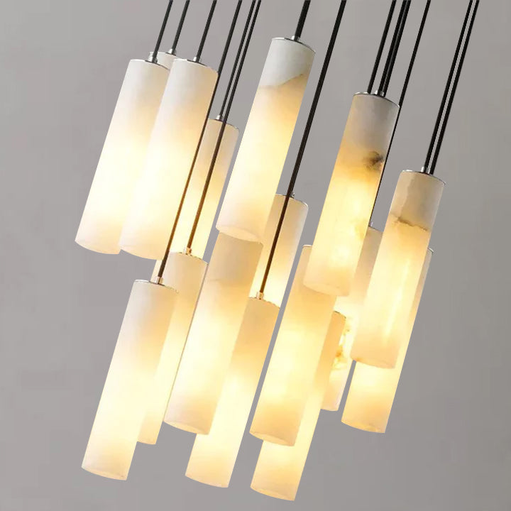 Violet Alabaster Modern Pendant Light For Foyer And Staircase Area
