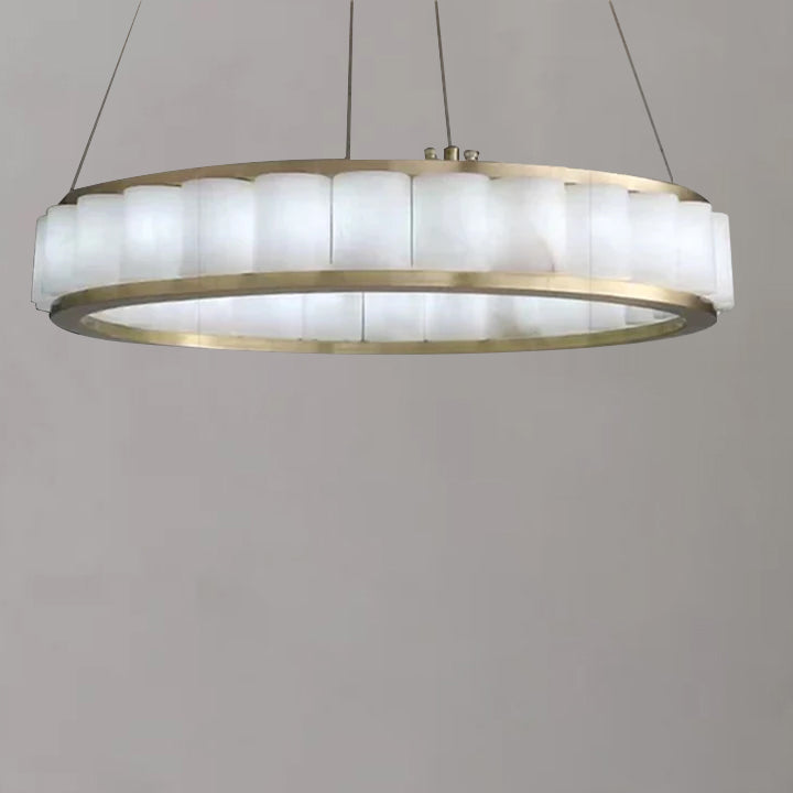 Gabriella Alabaster Circle Round Pendent Light, Galaxy Chandelier