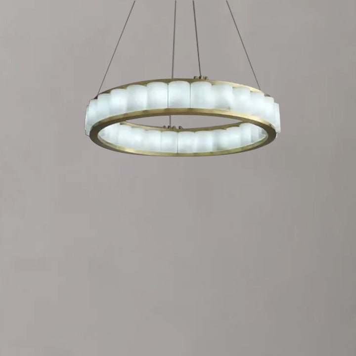 Gabriella Alabaster Circle Round Pendent Light, Galaxy Chandelier