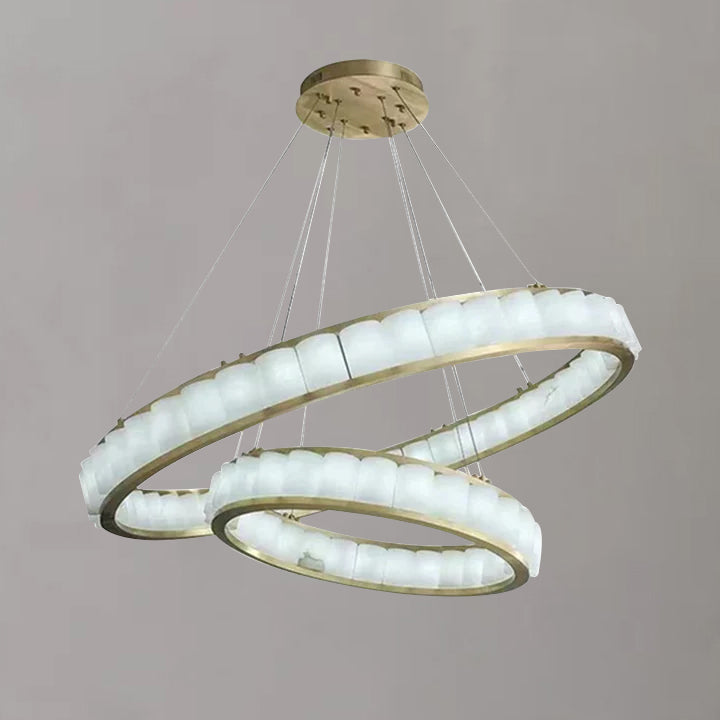 Gabriella Alabaster Circle Round Pendent Light, Galaxy Chandelier