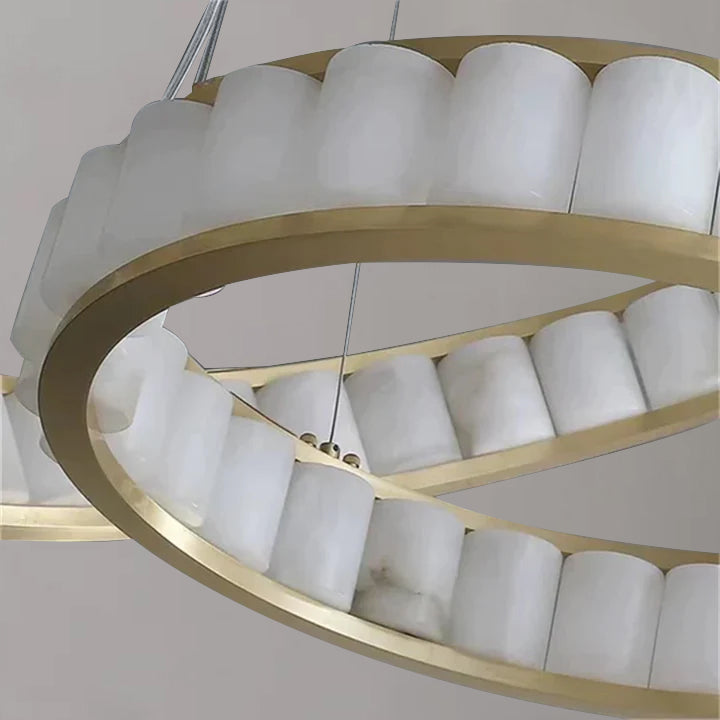 Gabriella Alabaster Circle Round Pendent Light, Galaxy Chandelier