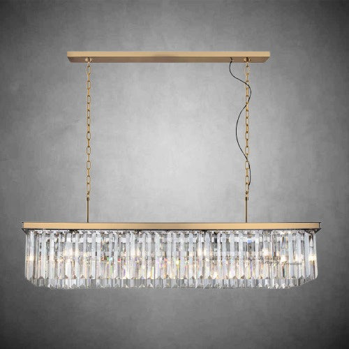 Zestra Crystal Rectangular Chandelier 59"