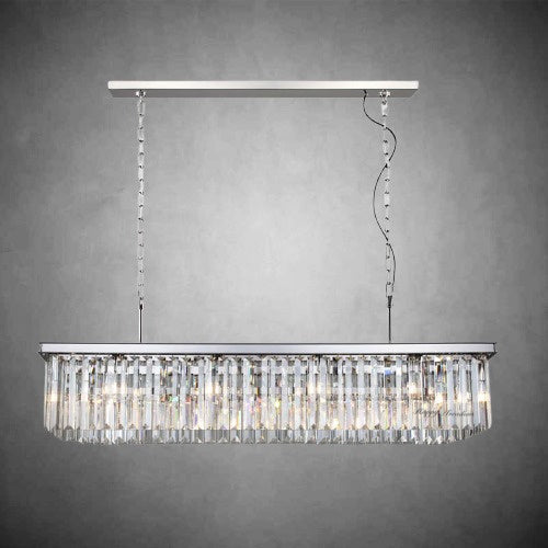 Zestra Crystal Rectangular Chandelier 59"