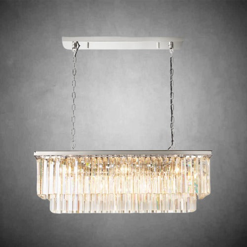 Odeon 2-Layer Crystal Rectangle Chandelier