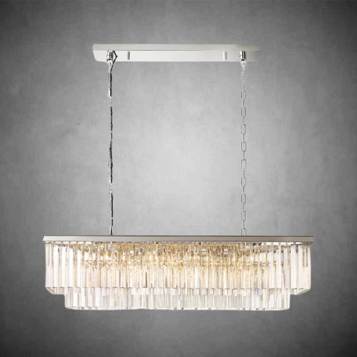 Odeon 2-Layer Crystal Rectangle Chandelier