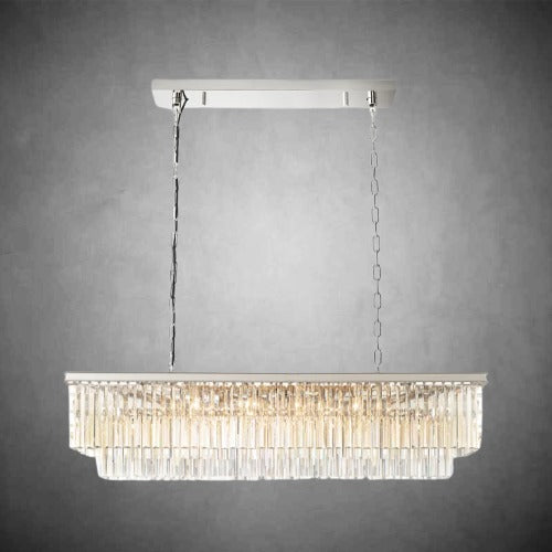 Odeon 2-Layer Crystal Rectangle Chandelier