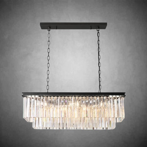 Odeon 2-Layer Crystal Rectangle Chandelier