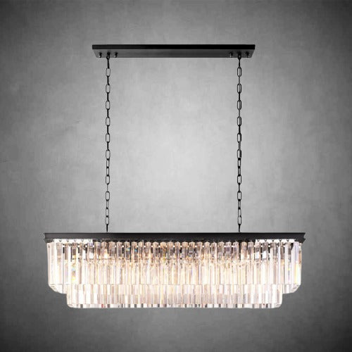 Odeon 2-Layer Crystal Rectangle Chandelier