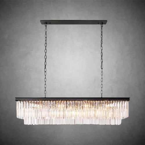 Odeon 2-Layer Crystal Rectangle Chandelier