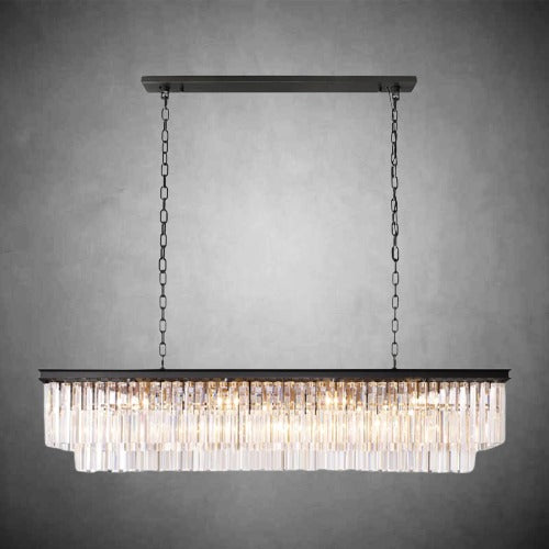 Odeon 2-Layer Crystal Rectangle Chandelier