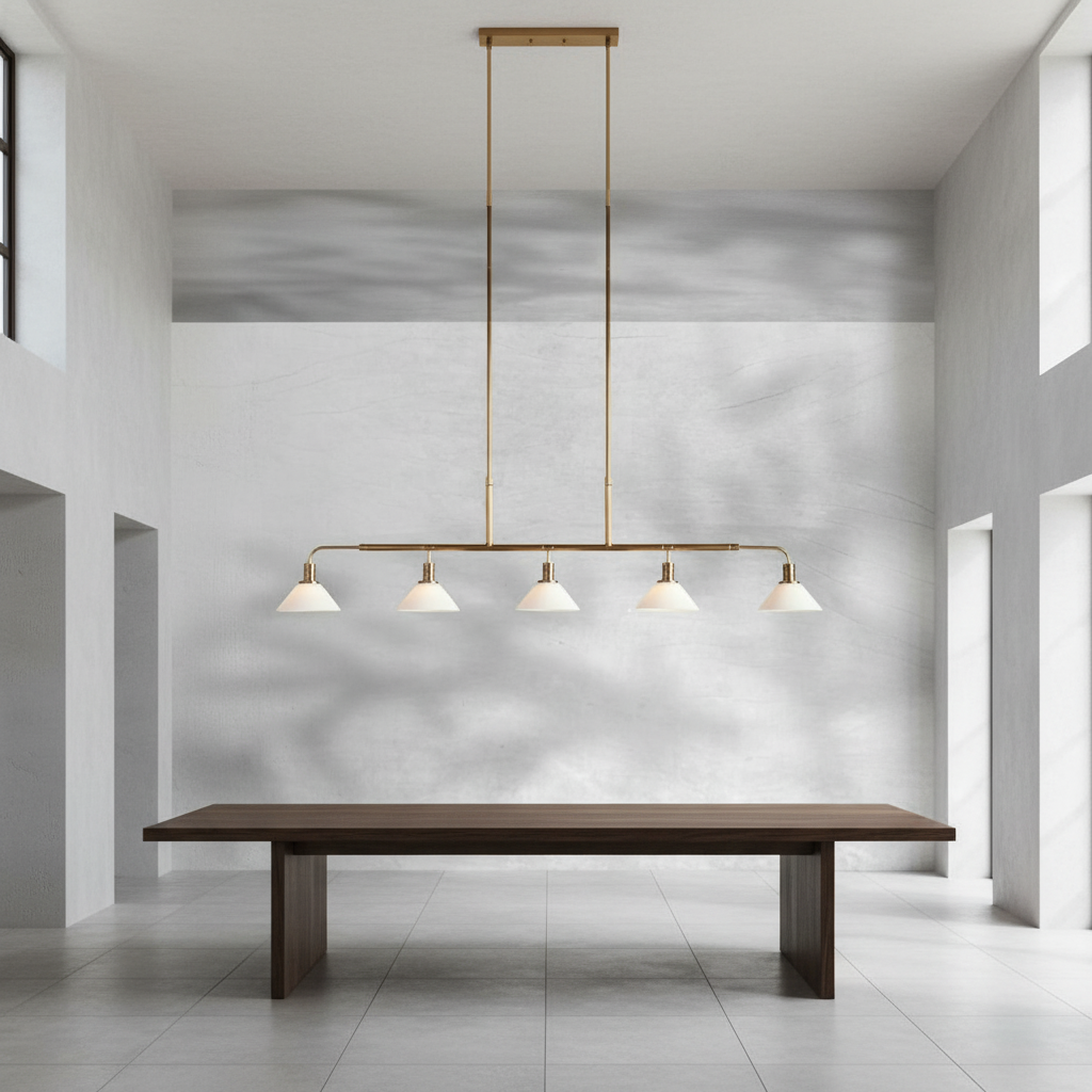 Luster Gaze Veridian Linear Chandelier - Background Shot