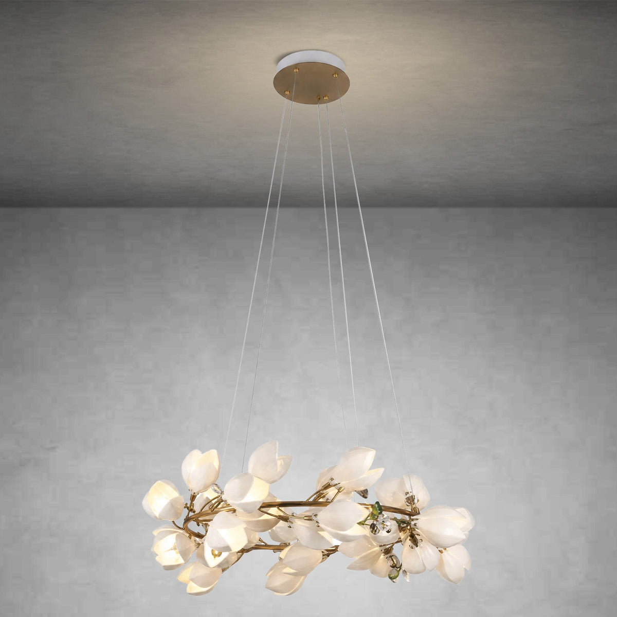 Lauro Ceramic Leaf Chandelier