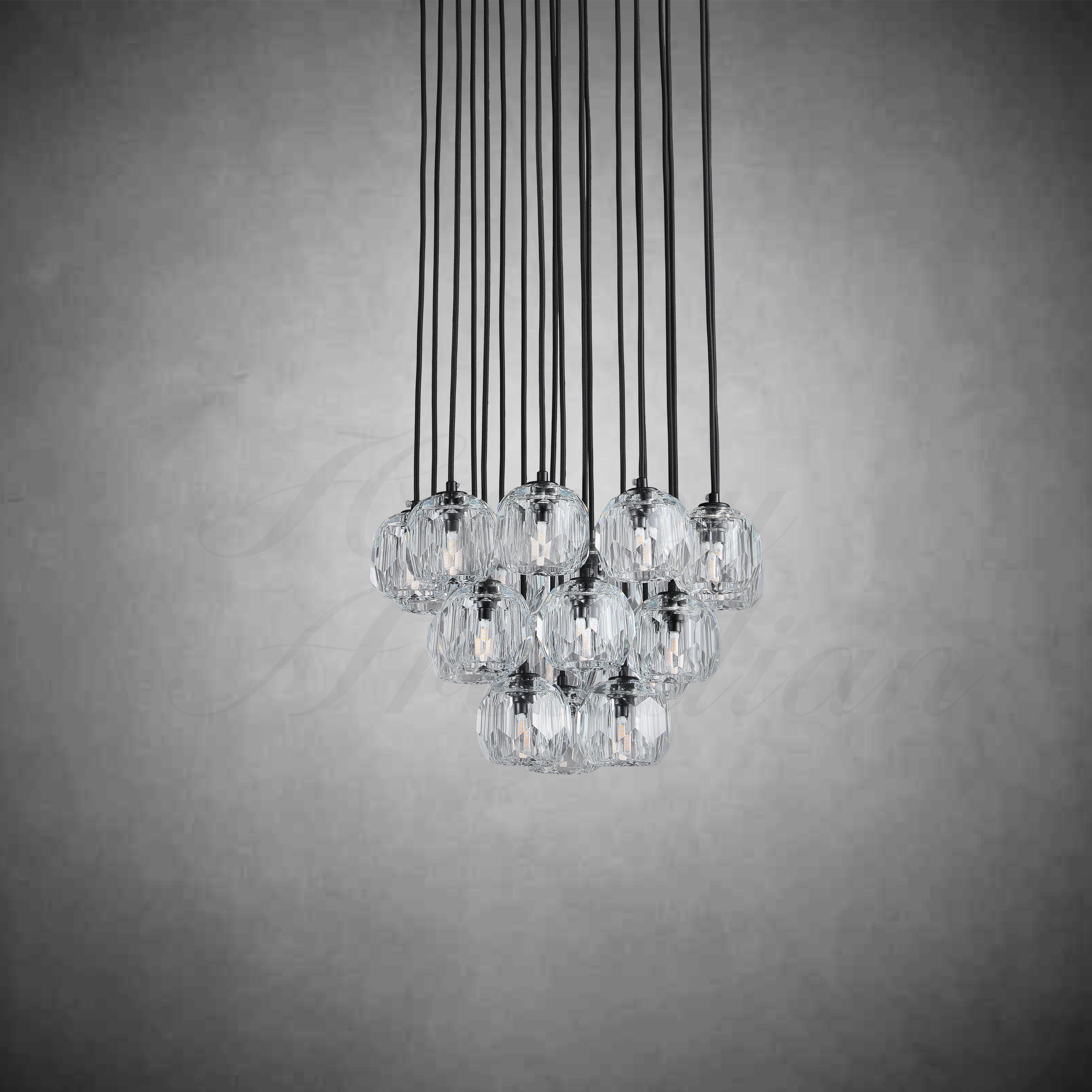 HA Bola De Crystal Round Cluster Chandelier