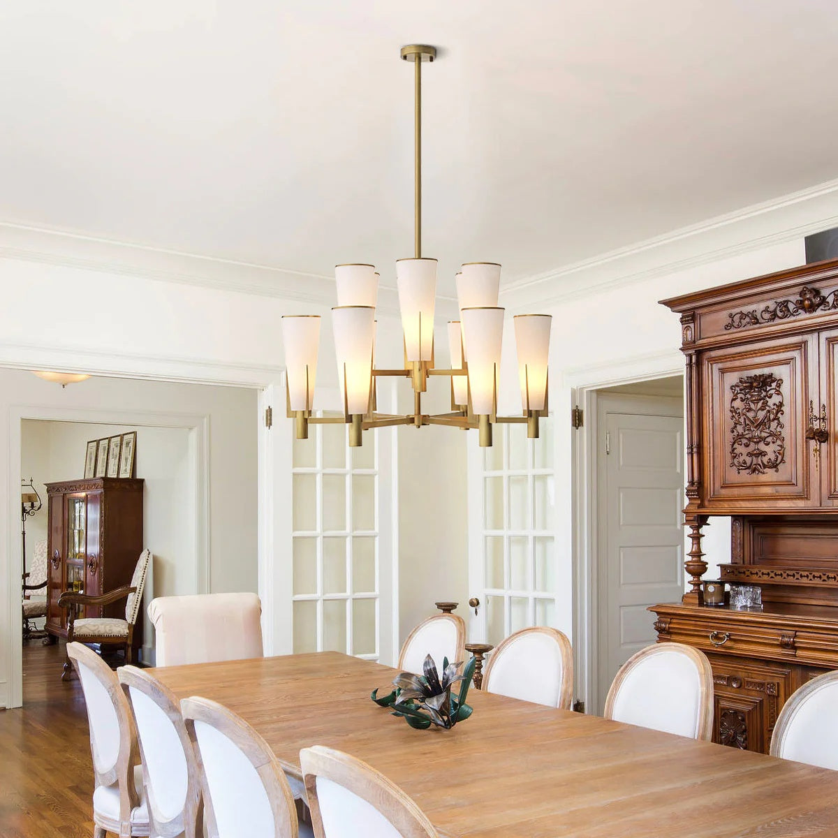 Dino Double Modern Brass Chandelier