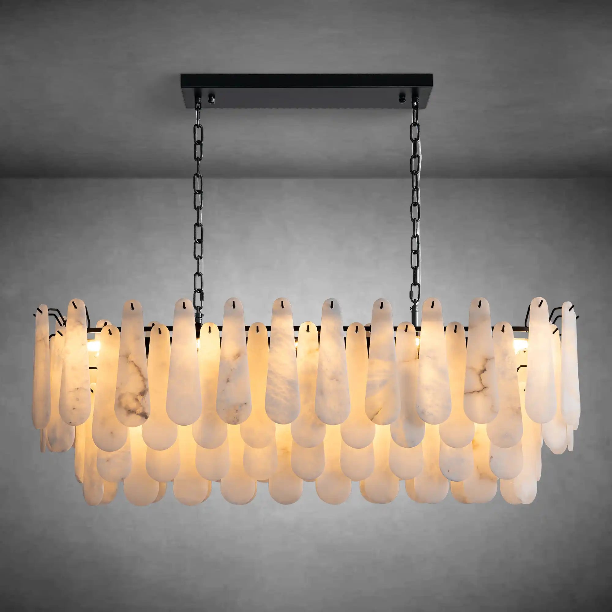 Modern Alabaster Black Round Pendant light