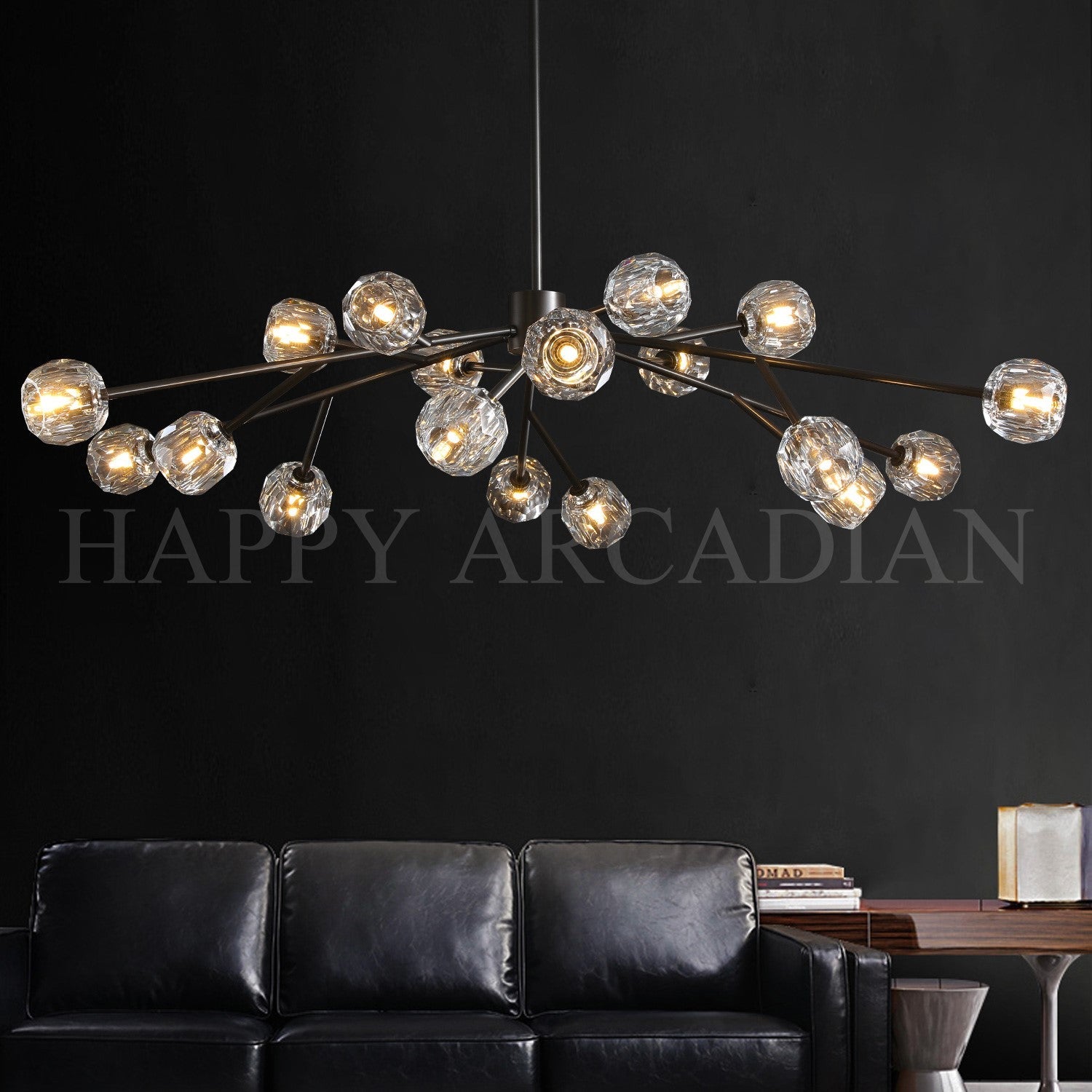 HA Bola De Clear Crystal Round Chandelier 60"