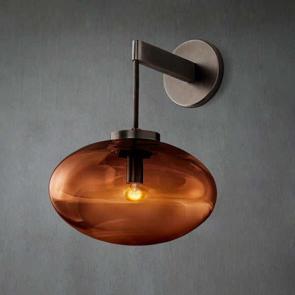 Cabrlet Smoke Glass Wall Sconce