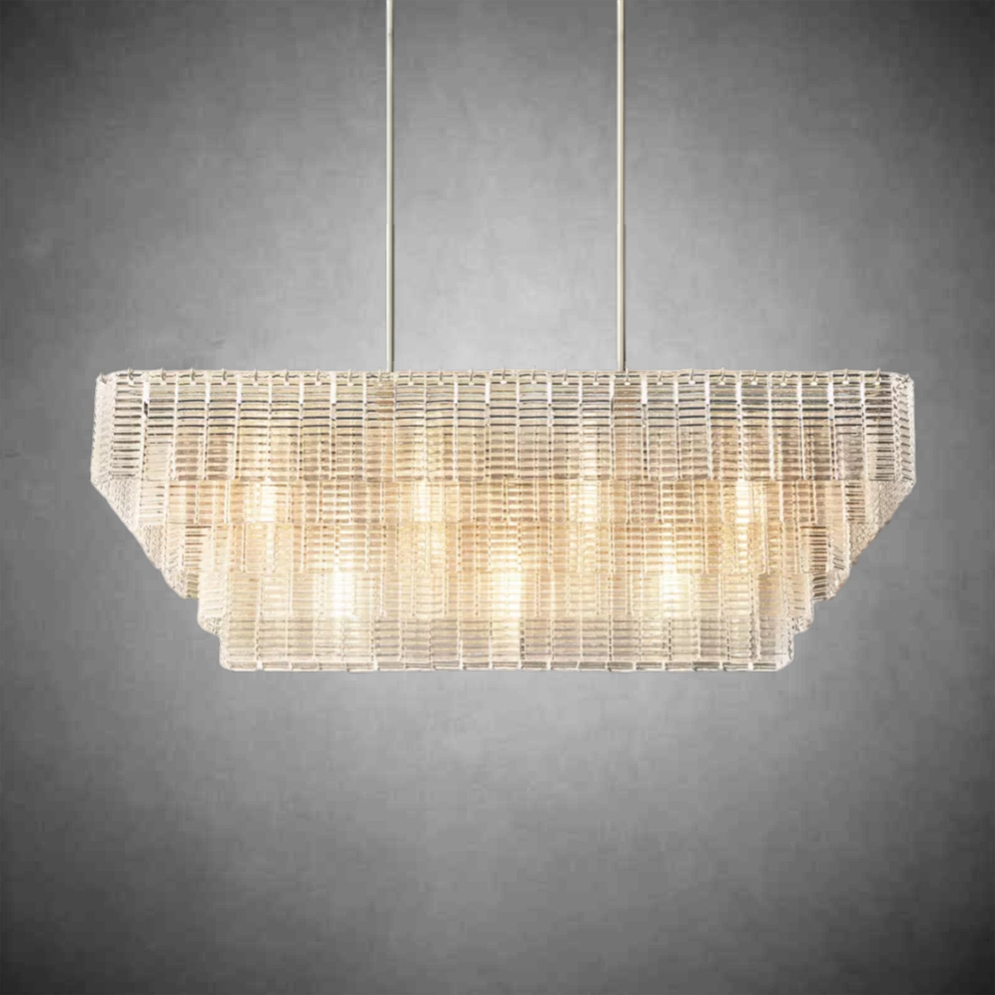 HA Sirena Clear Glass Rectangle Chandelier 59"