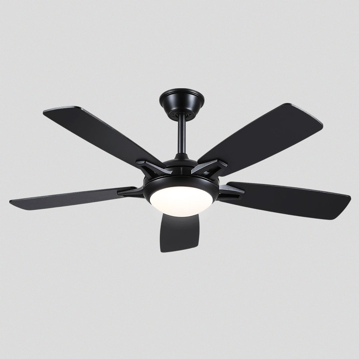 Modern Ceiling Fans with Lights 6 Speeds Reversible Dual Finish Wooden Blades 52"