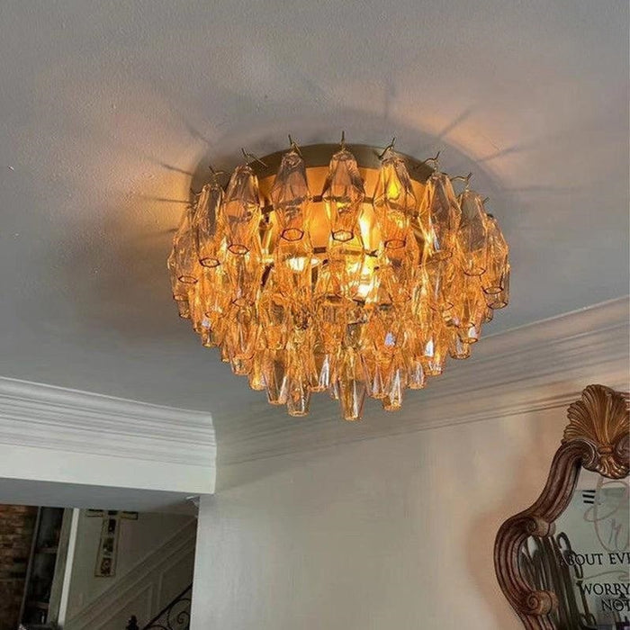 Eclipsia Glass Round Flush Mount