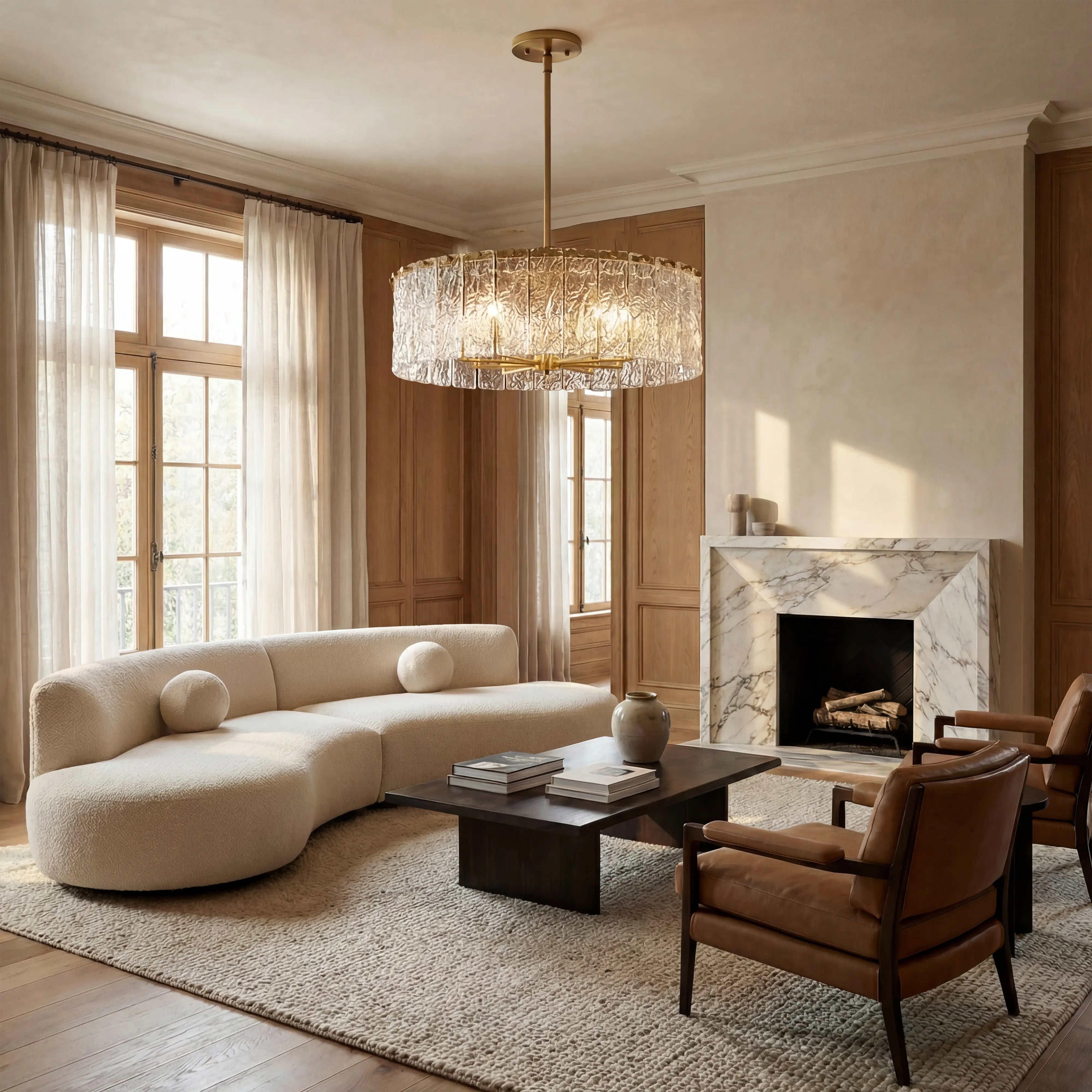 Haloire Round Glass Chandelier