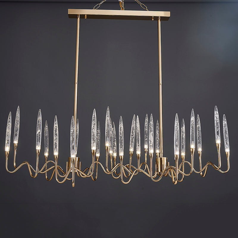 Reese Brass Glass Chandelier