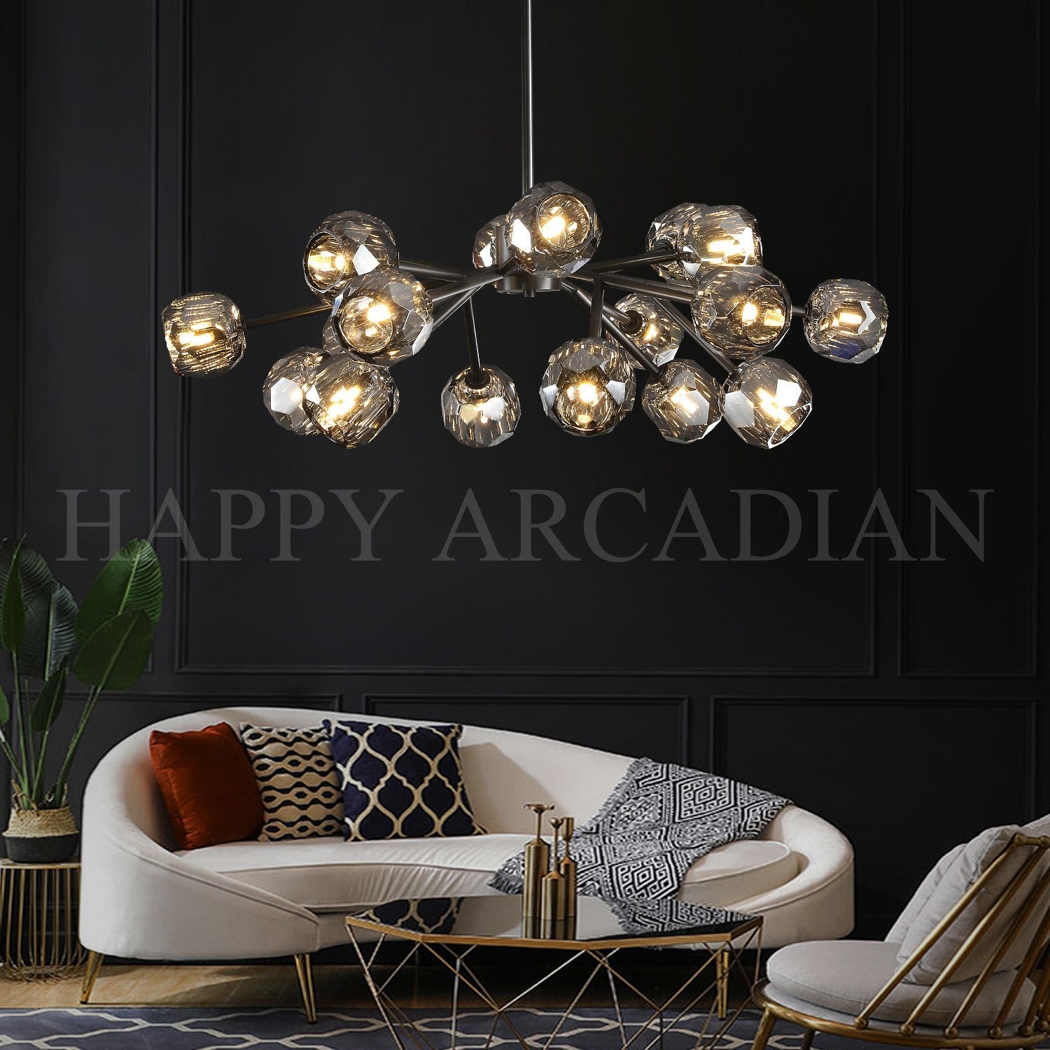 HA Bola De Smoke Ball Round Chandelier 36"